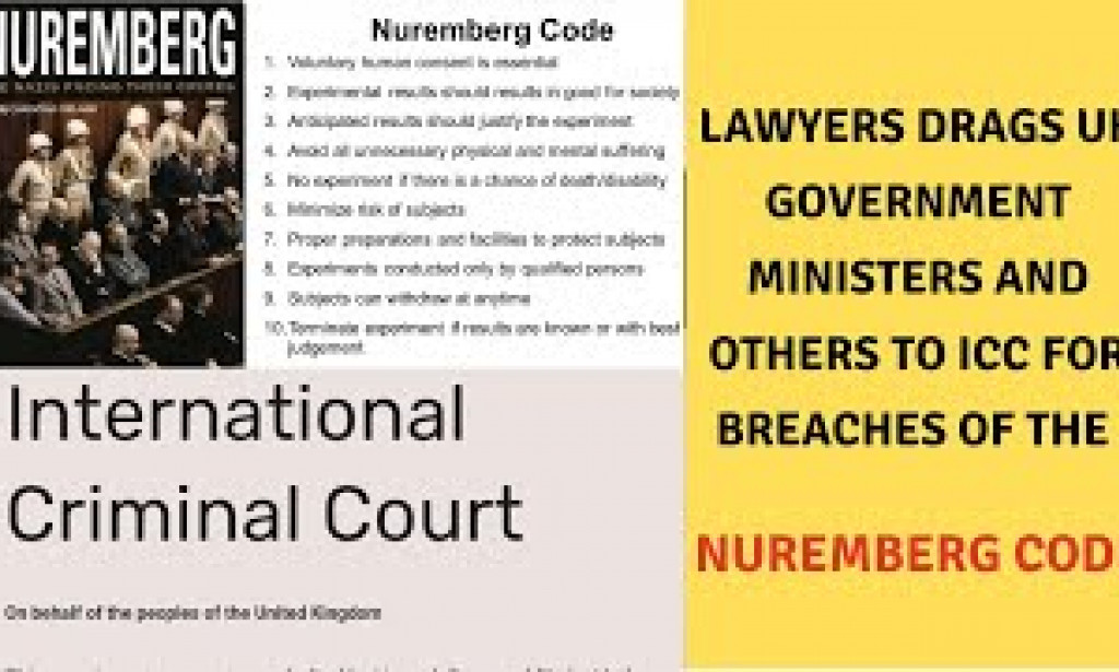 COVID-19:Lawyers in Britain have filed a case in the International Criminal Court  for breaches of the Nuremberg code by UK Government Ministers.